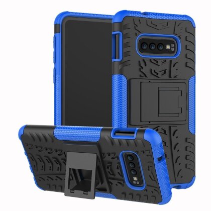 Чехол Hybrid Armor для Samsung Galaxy S10e (черный + голубой)