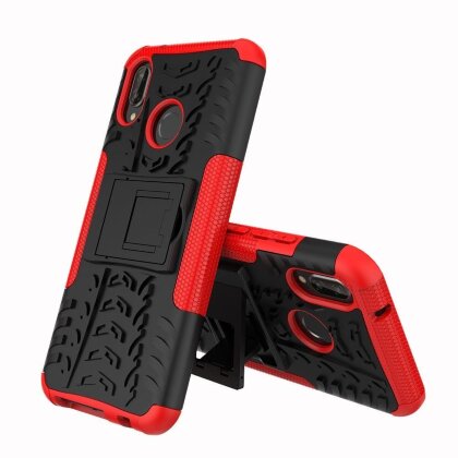 Чехол Hybrid Armor для Huawei P20 Lite / Nova 3e (черный + красный)