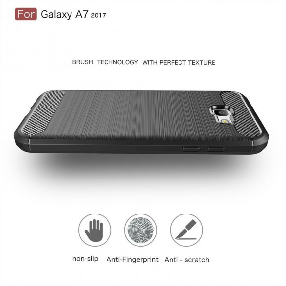 Чехол-накладка Carbon Fibre для Samsung Galaxy A7 (2017) SM-A720F (красный)