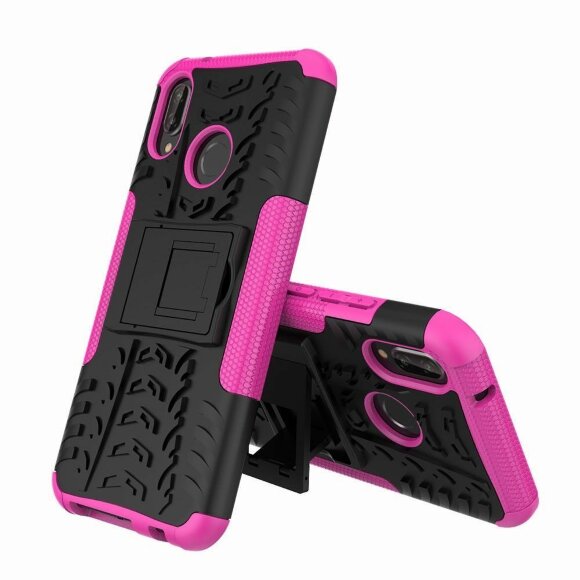 Чехол Hybrid Armor для Huawei P20 Lite / Nova 3e (черный + розовый)