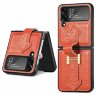 Кожаный чехол для Samsung Galaxy Z Flip 3 (оранжевый)