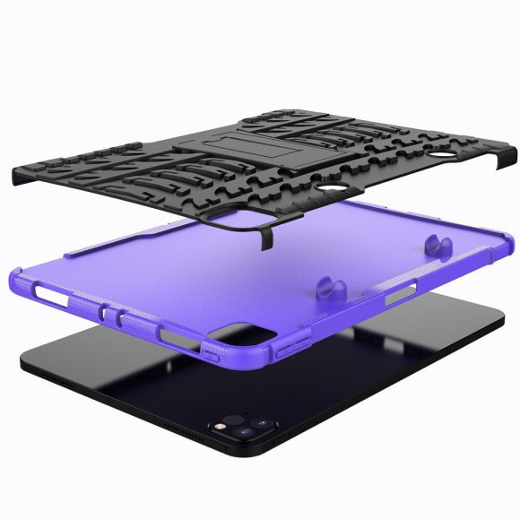 Чехол Hybrid Armor для iPad Pro 11 (2022, 2021, 2020) (черный + фиолетовый) Чехол Hybrid Armor для iPad Pro 11 (2022, 2021, 2020) (черный + фиолетовый)