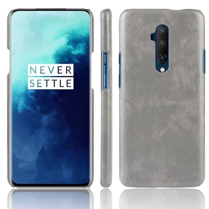 Кожаная накладка-чехол для OnePlus 7T Pro (серый)
