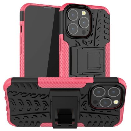 Чехол Hybrid Armor для iPhone 13 Pro (черный + розовый)