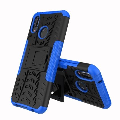 Чехол Hybrid Armor для Huawei P20 Lite / Nova 3e (черный + голубой)