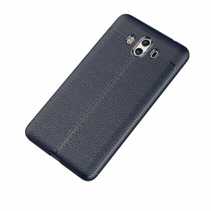 Чехол-накладка Litchi Grain для Huawei Mate 10 (темно-синий)