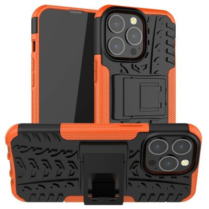 Чехол Hybrid Armor для iPhone 13 Pro (черный + оранжевый)