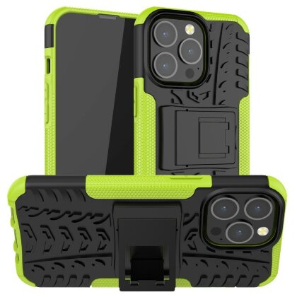 Чехол Hybrid Armor для iPhone 13 Pro (черный + зеленый)