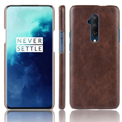 Кожаная накладка-чехол для OnePlus 7T Pro (коричневый)