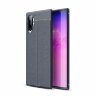 Чехол-накладка Litchi Grain для Samsung Galaxy Note 10+ (Plus) (темно-синий)