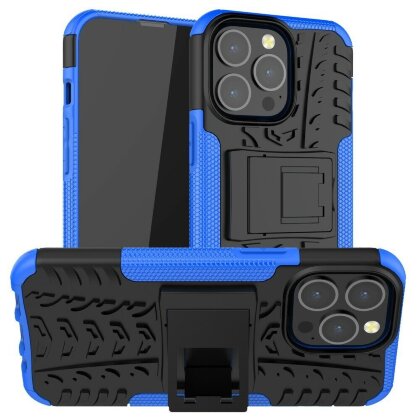 Чехол Hybrid Armor для iPhone 13 Pro (черный + голубой)