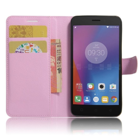 Чехол с визитницей для Lenovo K6 Note (розовый)