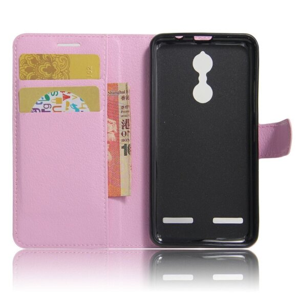 Чехол с визитницей для Lenovo K6 Note (розовый)