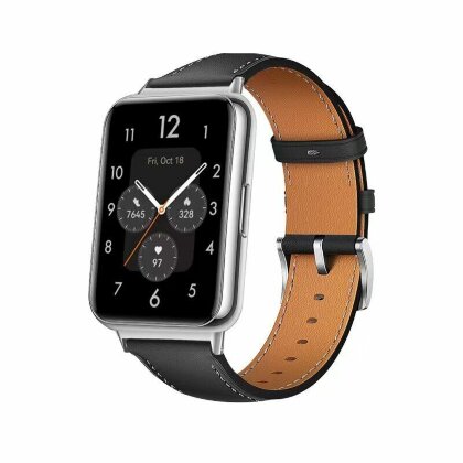 Кожаный ремешок для Huawei Watch Fit 2 (черный)
