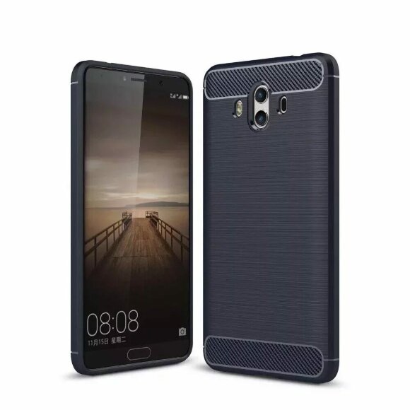 Чехол-накладка Carbon Fibre для Huawei Mate 10 (темно-синий)