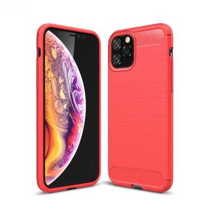 Чехол-накладка Carbon Fibre для iPhone 11 Pro (красный)