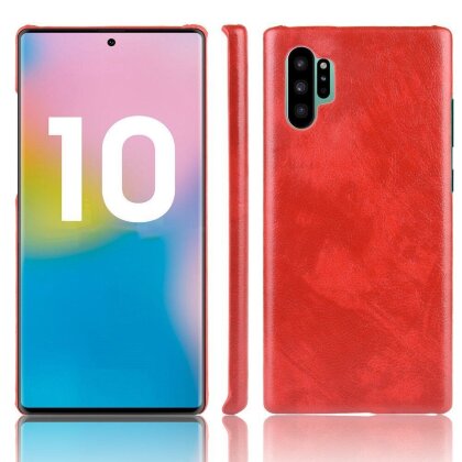 Кожаная накладка-чехол для Samsung Galaxy Note 10+ (Plus) (красный)