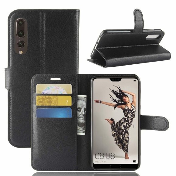Чехол с визитницей для Huawei P20 Pro / P20 Plus (черный)