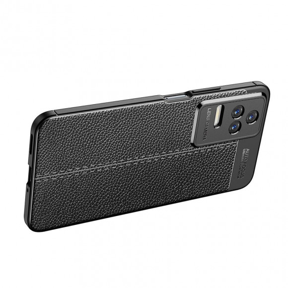 Чехол-накладка Litchi Grain для Xiaomi Poco F4 (темно-синий)