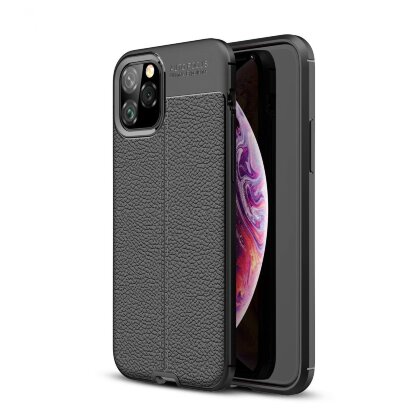 Чехол-накладка Litchi Grain для iPhone 11 Pro (черный)