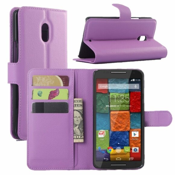 Чехол с визитницей для Motorola Moto X Play (фиолетовый)