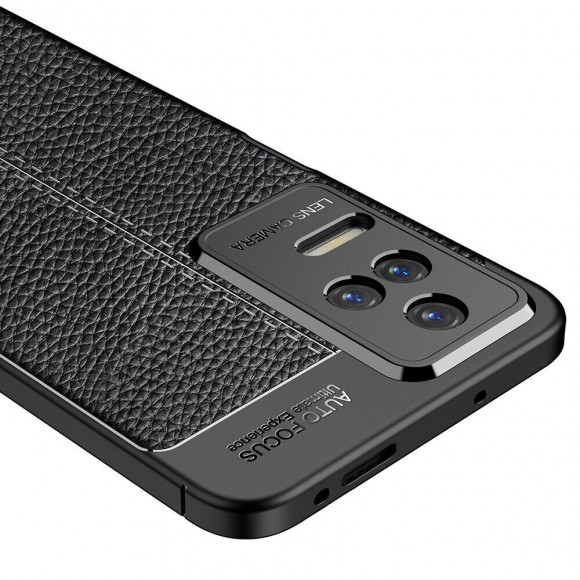 Чехол-накладка Litchi Grain для Xiaomi Poco F4 (черный)