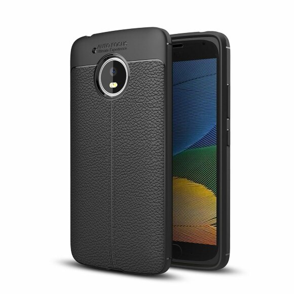 Чехол-накладка Litchi Grain для Motorola Moto G5 Plus (черный)
