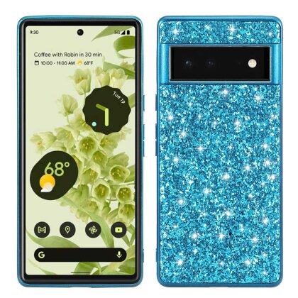 Блестящий чехол для Google Pixel 6a (голубой)
