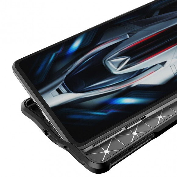 Чехол-накладка Litchi Grain для Xiaomi Poco F4 GT (темно-синий)