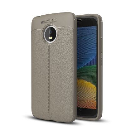 Чехол-накладка Litchi Grain для Motorola Moto G5 Plus (серый)