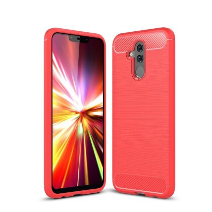 Чехол-накладка Carbon Fibre для Huawei Mate 20 Lite (красный)