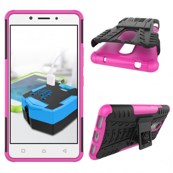Чехол Hybrid Armor для Lenovo K6 Note (черный + розовый)