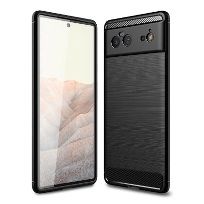 Чехол-накладка Carbon Fibre для Google Pixel 6 (черный)
