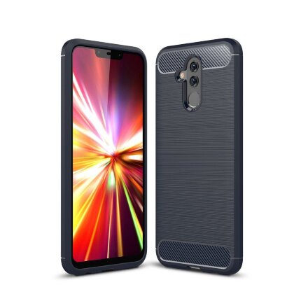 Чехол-накладка Carbon Fibre для Huawei Mate 20 Lite (темно-синий)