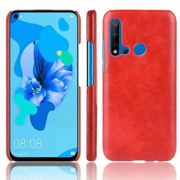 Кожаная накладка-чехол для Huawei P20 lite (2019) / Huawei nova 5i (красный)