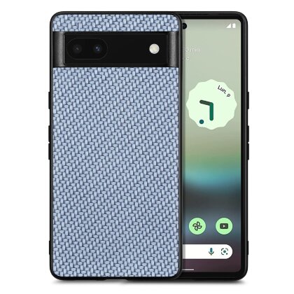 Чехол Carbon Texture для Google Pixel 6a (голубой)