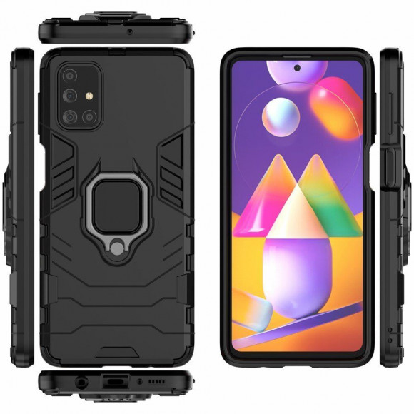 Чехол Armor Ring Holder для Samsung Galaxy M31s (черный) Чехол Armor Ring Holder для Samsung Galaxy M31s (черный)