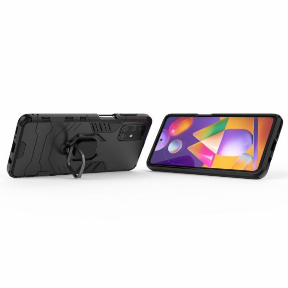 Чехол Armor Ring Holder для Samsung Galaxy M31s (черный) Чехол Armor Ring Holder для Samsung Galaxy M31s (черный)