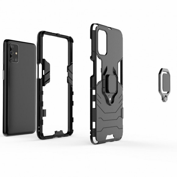 Чехол Armor Ring Holder для Samsung Galaxy M31s (черный) Чехол Armor Ring Holder для Samsung Galaxy M31s (черный)