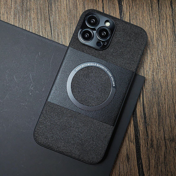 Тканевый чехол Electroplated MagSafe для iPhone 13 (черный) Тканевый чехол Electroplated MagSafe для iPhone 13 (черный)