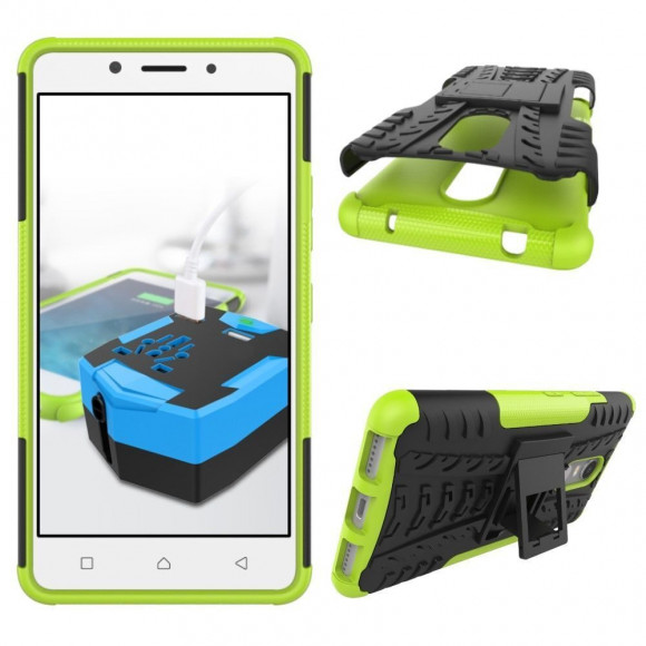 Чехол Hybrid Armor для Lenovo K6 Note (черный + зеленый)