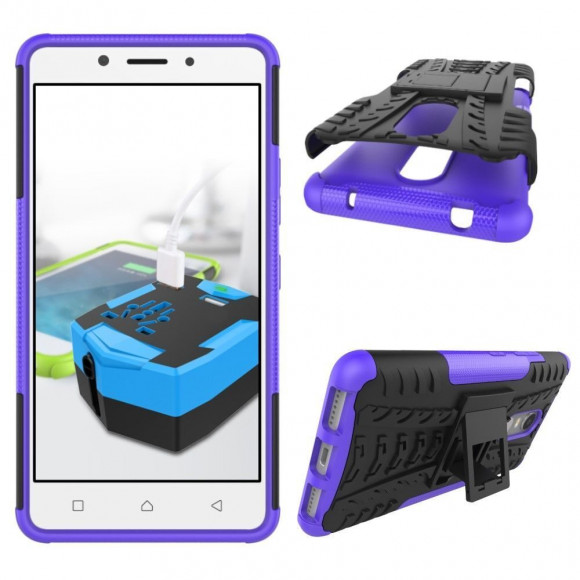 Чехол Hybrid Armor для Lenovo K6 Note (черный + фиолетовый)