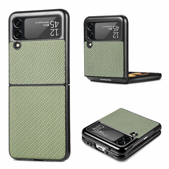 Чехол Carbon Design для Samsung Galaxy Z Flip 4 (зеленый)