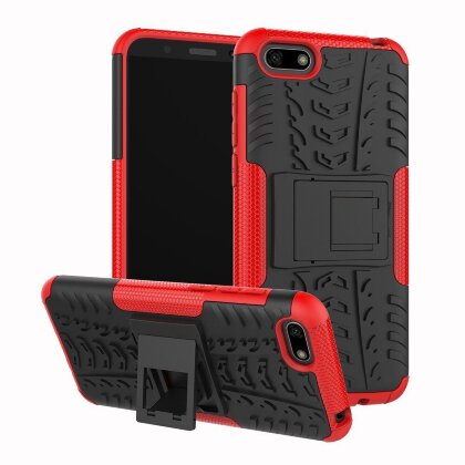 Чехол Hybrid Armor для Huawei Y5 Prime (2018) / Y5 lite (2018) / Huawei Honor 7A (DUA-L22) Российская версия (черный + красный)