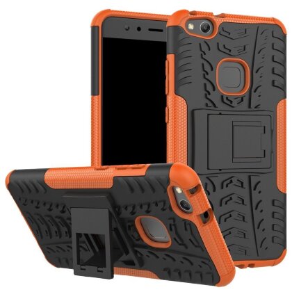 Чехол Hybrid Armor для Huawei P10 Lite (черный + оранжевый)