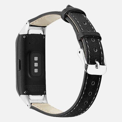 Кожаный ремешок для Samsung Galaxy Fit E SM-R375 (черный)