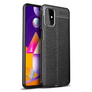Чехол-накладка Litchi Grain для Samsung Galaxy M31s (черный) Чехол-накладка Litchi Grain для Samsung Galaxy M31s (черный)