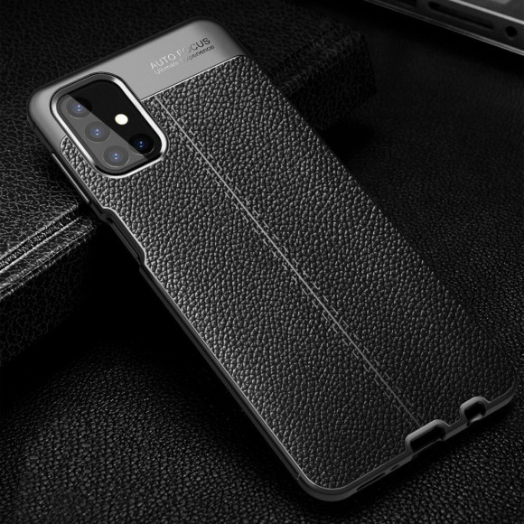 Чехол-накладка Litchi Grain для Samsung Galaxy M31s (черный) Чехол-накладка Litchi Grain для Samsung Galaxy M31s (черный)