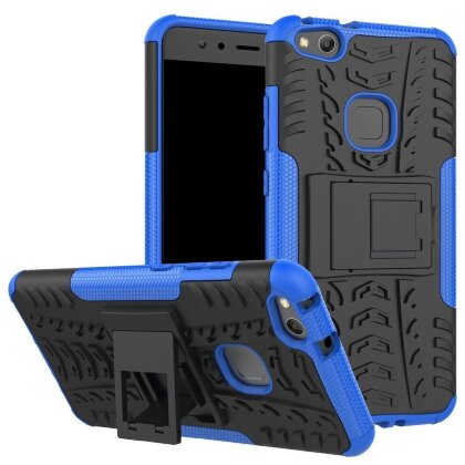 Чехол Hybrid Armor для Huawei P10 Lite (черный + голубой)