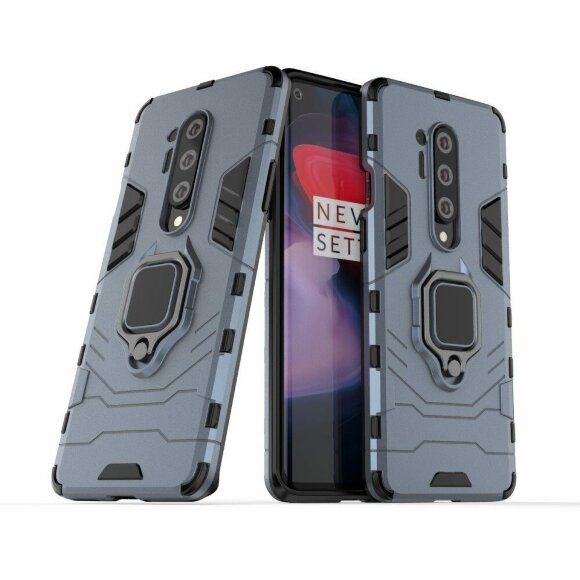 Чехол Armor Ring Holder для OnePlus 8 Pro (темно-синий)